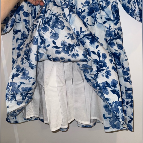 Like-new! A & F Blue Floral Puff-Sleeve Women’s Dress - Picture 10 of 10